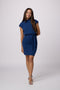 Stretch Crepe Dolman Dress with Belt.