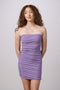 Ruched Sleeveless Glitter Dress in Longer Length