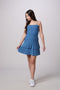 Glitter Bow Back Tiered Dress in bluestorm.