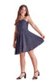 Un Deux Trois G5121 glitter fit and flare party dress in longer length - blue