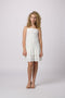 Bow Back Tiered Dress in ivory.