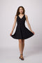 Textured Skater Dress in black.