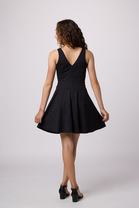 Textured Skater Dress in black.