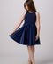 Glitter and Satin Racerback Dress in Longer Length in navy.