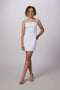 Stretch Crepe Fitted Dress in white.