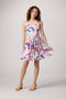 Print Textured Fit and Flare Stretch Dress in Longer Length.