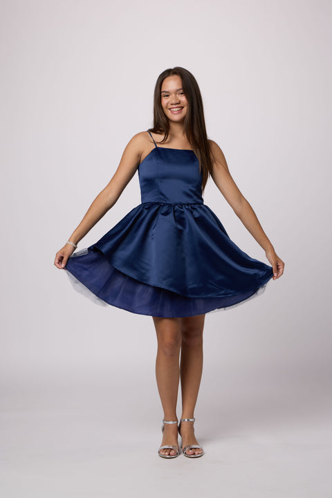 Satin Peek-a-boo Party Dress