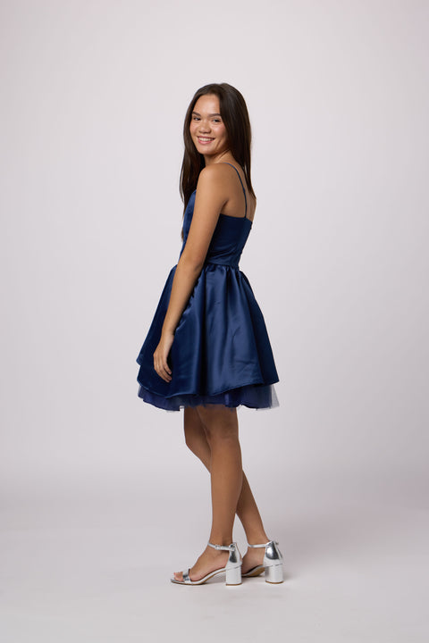 Satin Peek-a-boo Party Dress