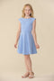 Textured Cap Sleeve Dress in Longer Length