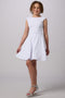 Textured Cap Sleeve Dress in Longer Length