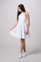 Skater Halter Dress in Longer Length in white.