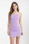 Un Deux Trois S4004K ruched fitted strapless mesh dress longer length – lilac