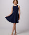 Textured Racerback Dress in Longer Length in navy.