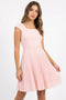 Un Deux Trois T3805K cap sleeve pleated dress – light pink
