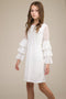 Tiered Sleeve Dress in ivory.
