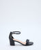 Women's black block heel.