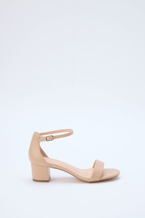 Women's nude block heel.