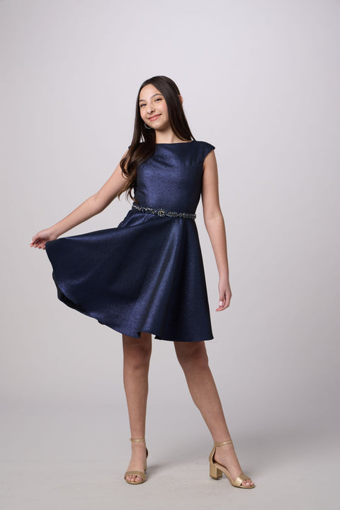 New arrival dress for girls and tweens – Un Deux Trois – style T3886K in Navy glitter