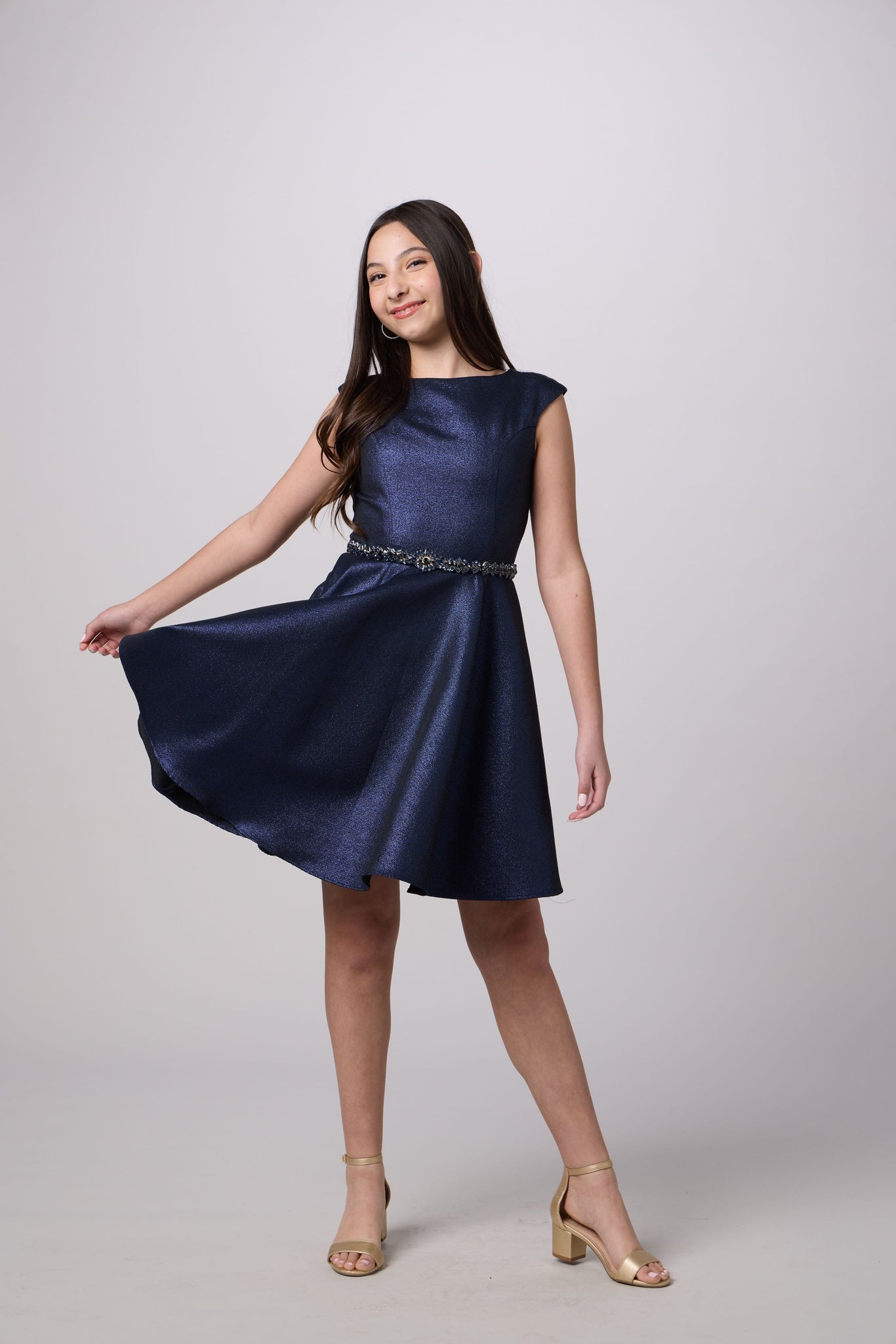 New arrival dress for girls and tweens – Un Deux Trois – style T3886K in Navy glitter