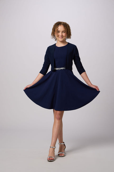 Un Deux Trois bolero jacket T3761K - navy