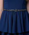 Navy udtfashion belt with ribbon and rhinestone. 