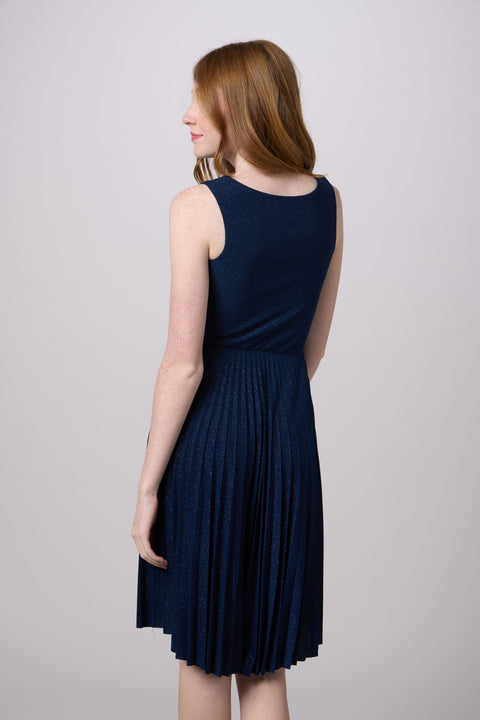pleated dress with belt Red Pleated Dress With Chain Belt