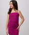 Ruched Sleeveless Glitter Dress in Longer Length
