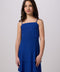 Glitter Bow Back Tiered Dress in cobalt.