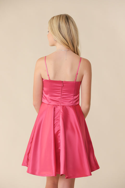 Fit and Flare Party Dress in Longer Length 14 / Pink Fit and Flare Party Dress in Longer Length 14 / Pink