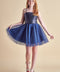 Sequin and Tulle Party Dress in navy.