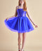Sequin and Tulle Party Dress in cobalt.