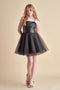 Sequin and Tulle Party Dress in black.