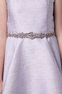 Lilac ribbon and gem belt.