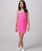 Stretch Crepe Fitted Dress in pink.