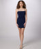 Stretch Crepe Fitted Dress in navy.