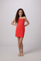 Stretch Crepe Fitted Dress in tangerine.