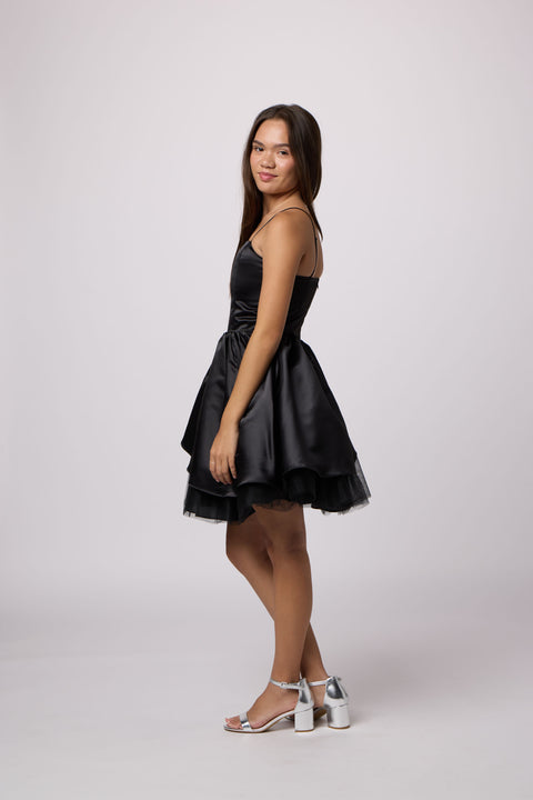 Satin Peek-a-boo Party Dress