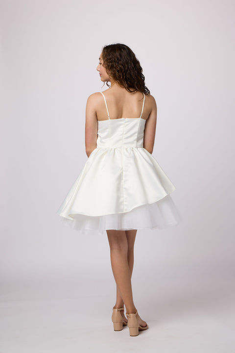 Satin Peek-a-boo Party Dress