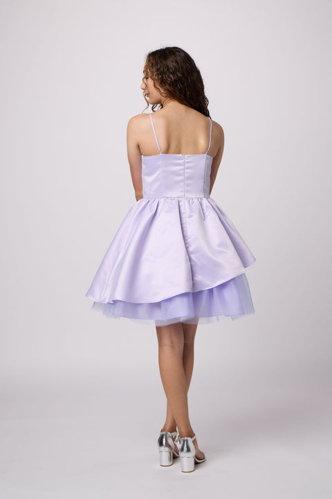 Satin Peek-a-boo Party Dress