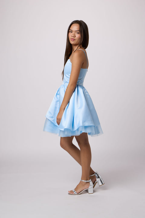 Satin Peek-a-boo Party Dress