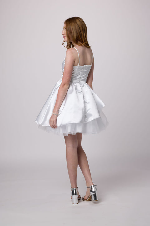 Satin Peek-a-boo Party Dress