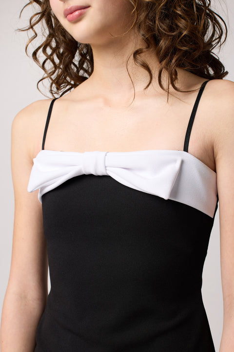 Mini Bow Dress in black.