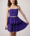 Tiered Dress with Rhinestone Belt.