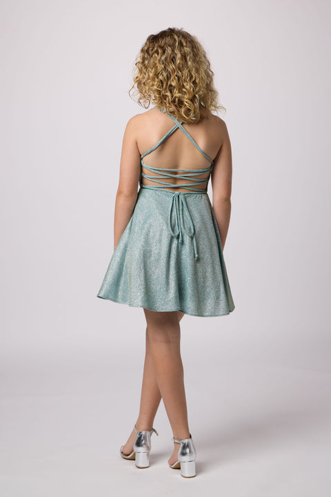 Petite Junior Fit and Flare Glitter Dress 6 / Lilac Petite Junior Fit and Flare Glitter Dress 6 / Lilac