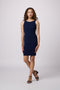Panel Stretch Fitted Dress in Longer Length