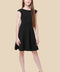 Un Deux Trois R3243KL textured cap sleeve dress in longer length - black