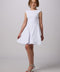 Textured Cap Sleeve Dress in Longer Length