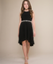 Un Deux Trois T2878K pleated high low dress – black