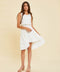 Un Deux Trois T2878K pleated high low dress – ivory