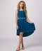 Un Deux Trois T2878K pleated high low dress – teal